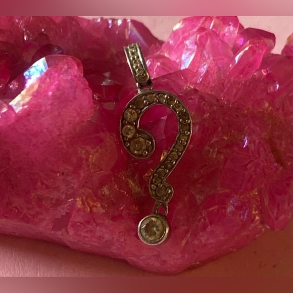 Sterling Jewelry - Sterling Silver Cubic Zirconia Question Mark Pendant #7248